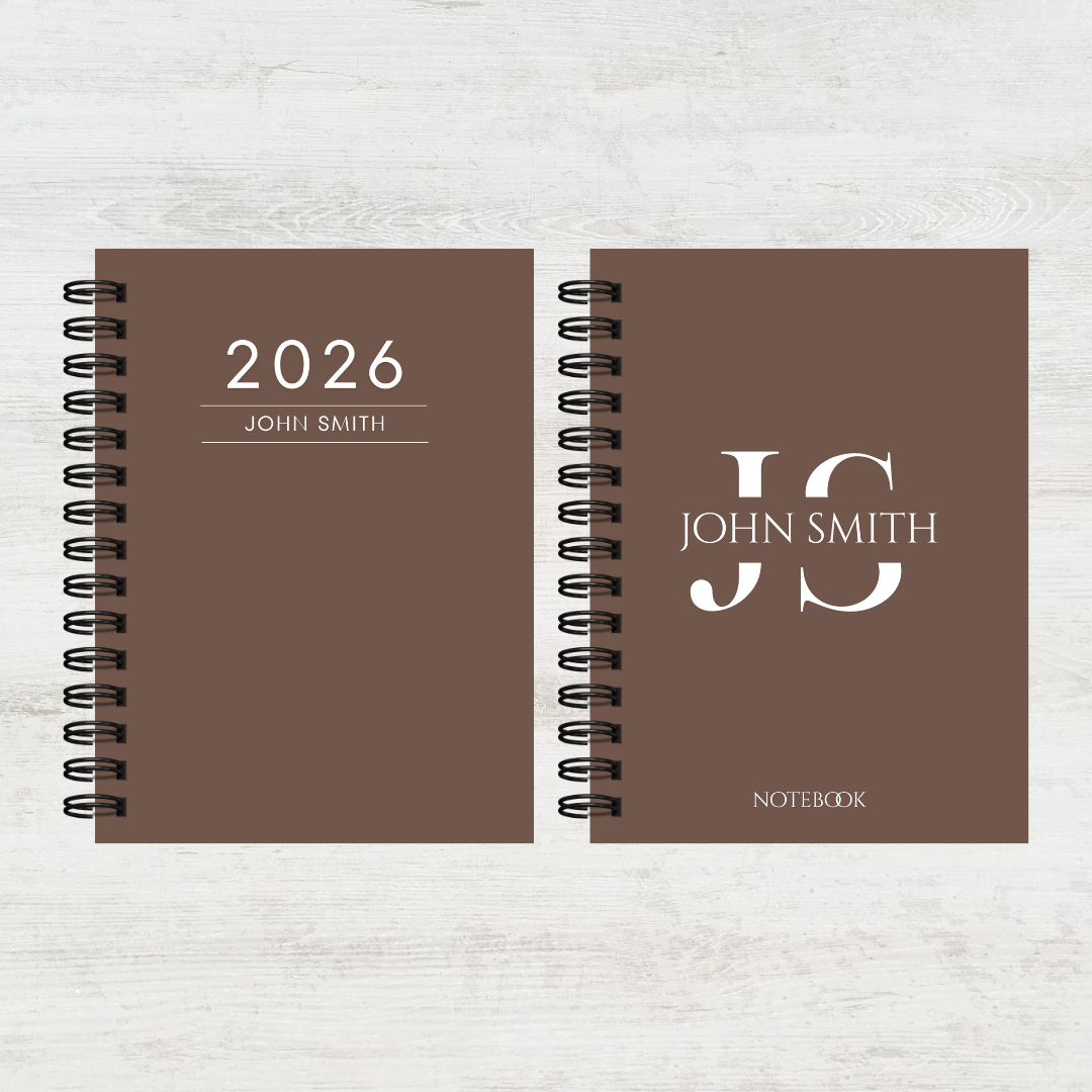 Personalised Men's 2026 Undated Diary (Multiple Colours)
