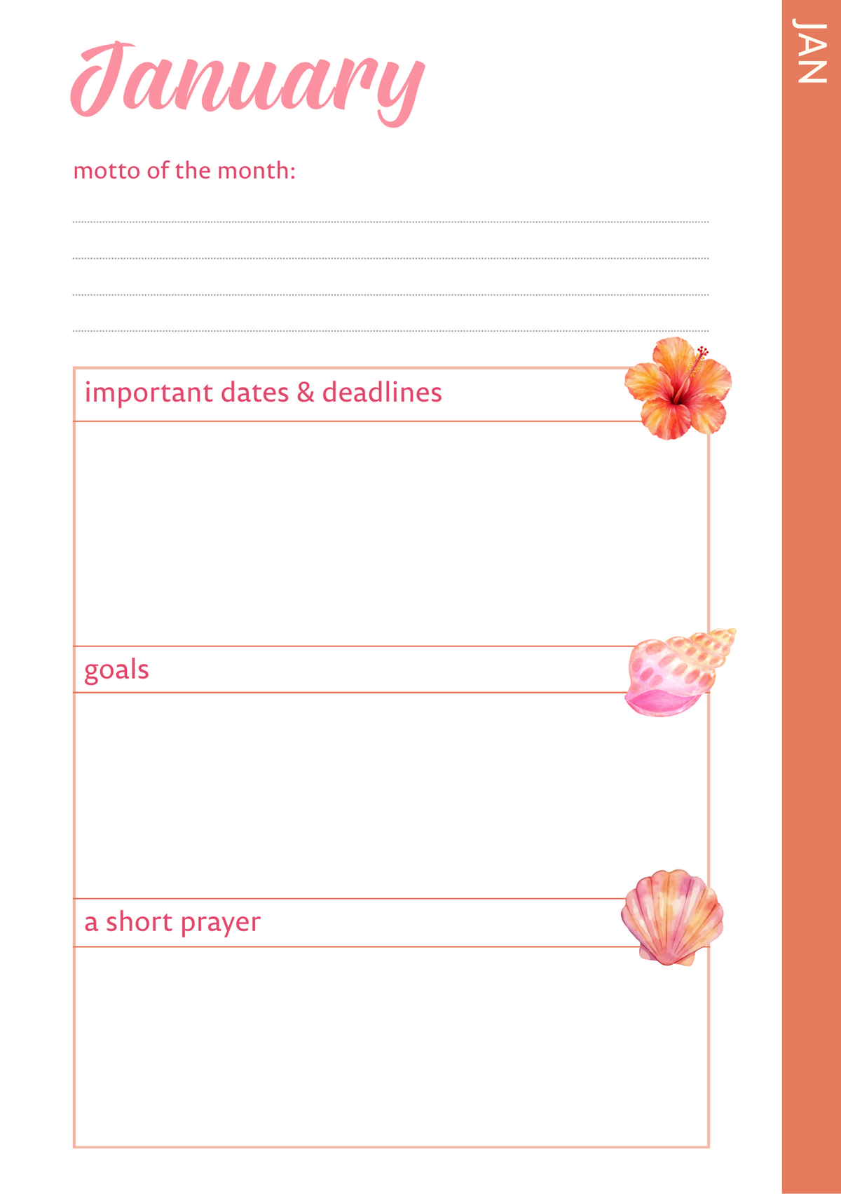 Coral Crush Varsity Academic Planner