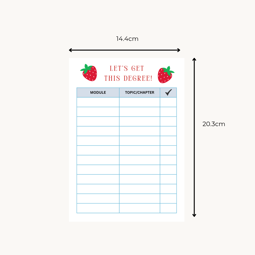 Gingham Strawberry Student Survival Kit