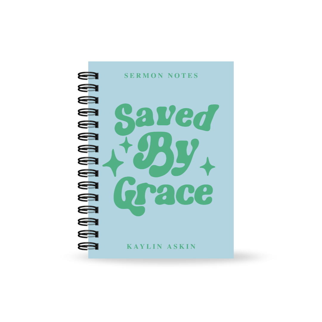 Saved By Grace Sermon Notebook (Multiple Colours)