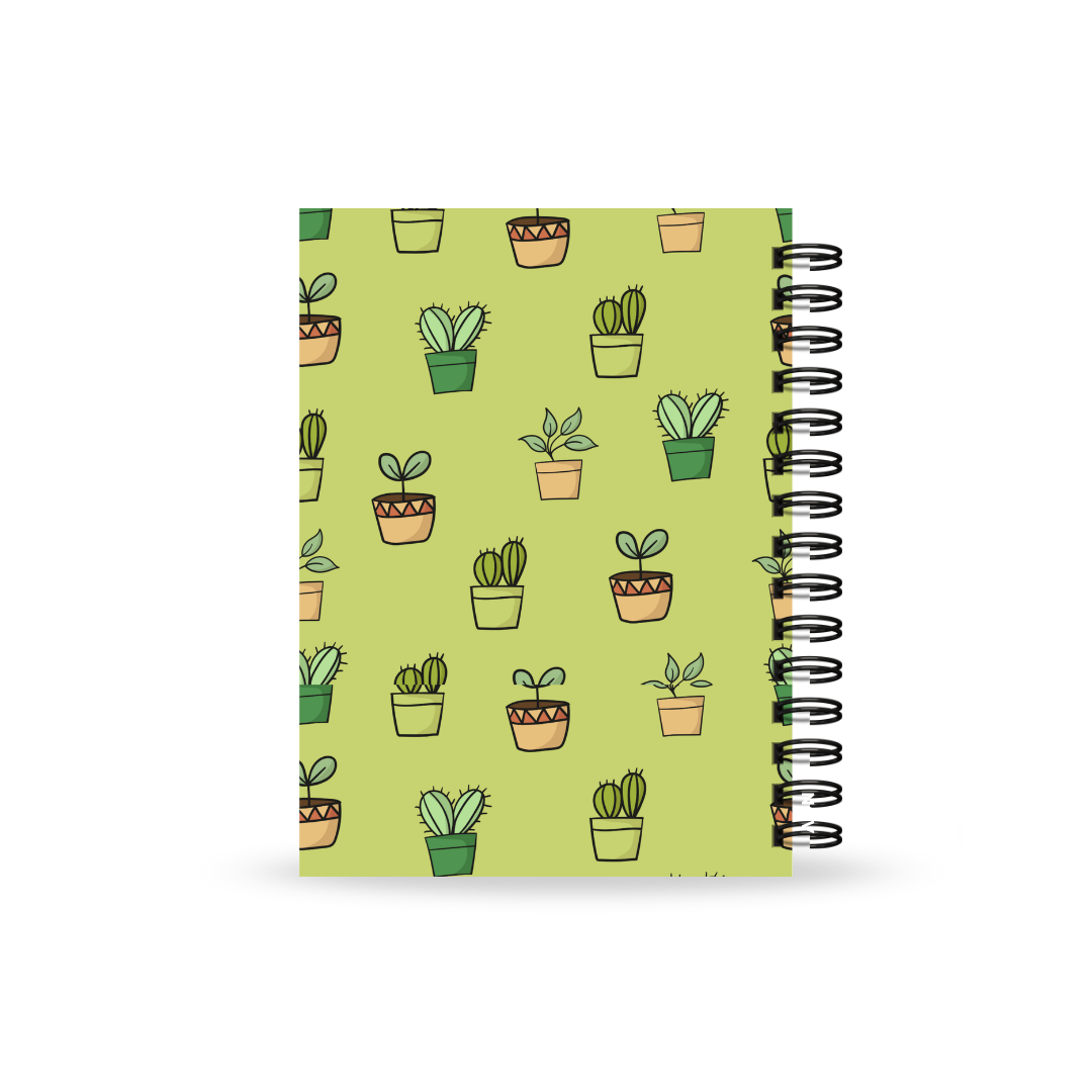 Christian journal with cactus pattern on a green background