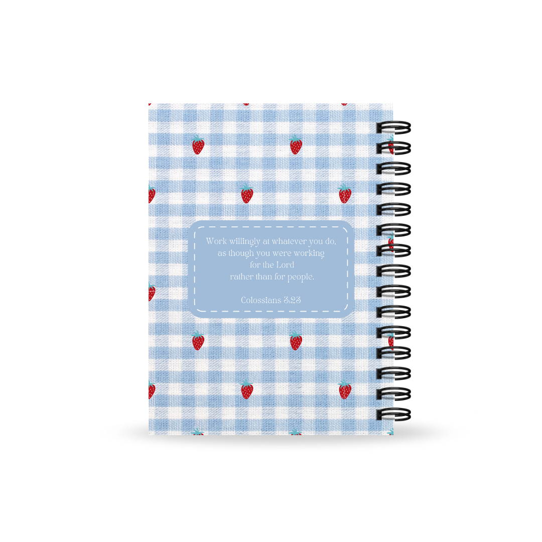Gingham Strawberry Varsity Planner