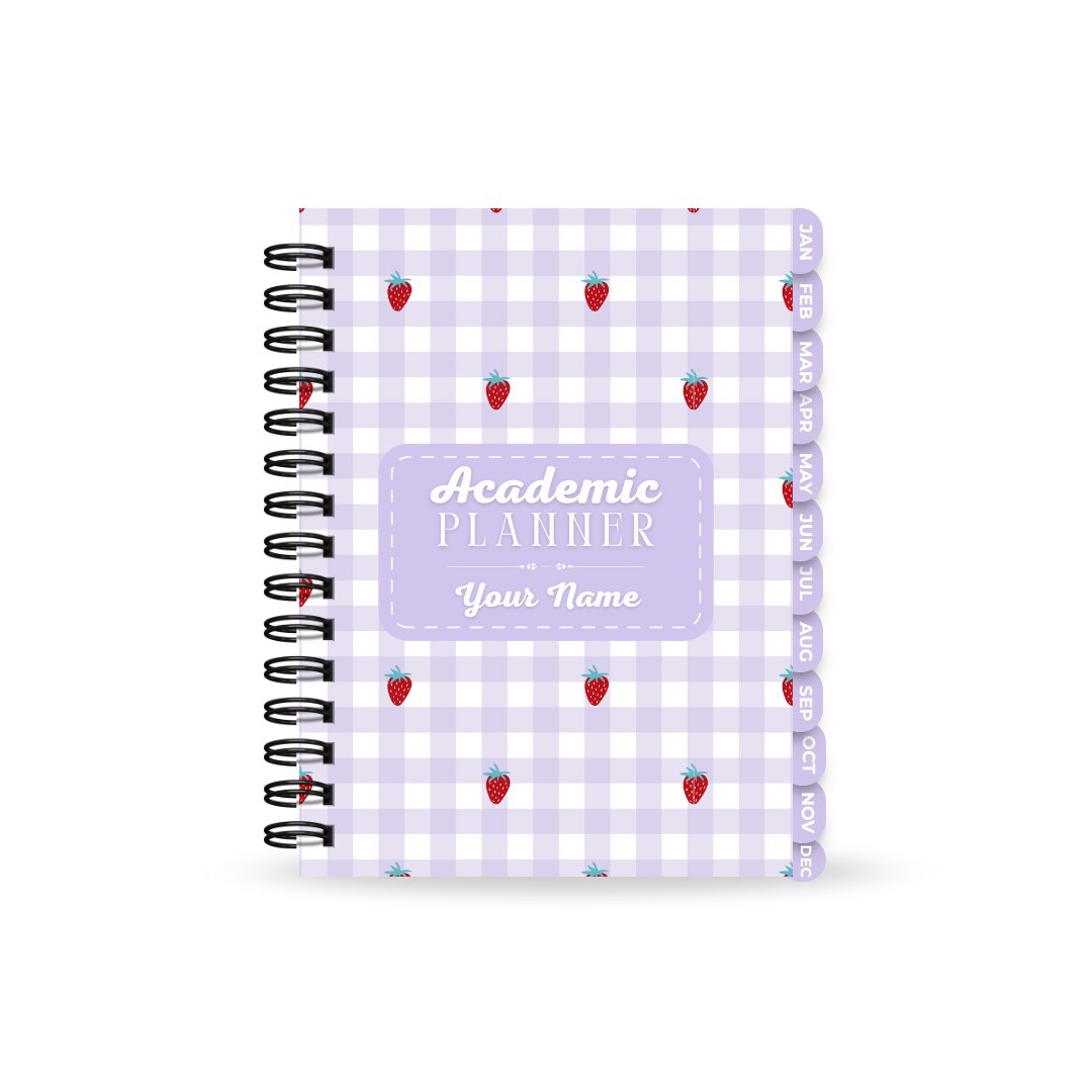 Gingham Strawberry Varsity Planner