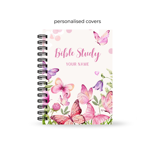 Bible study journal for teens, with butterfly design on a white background