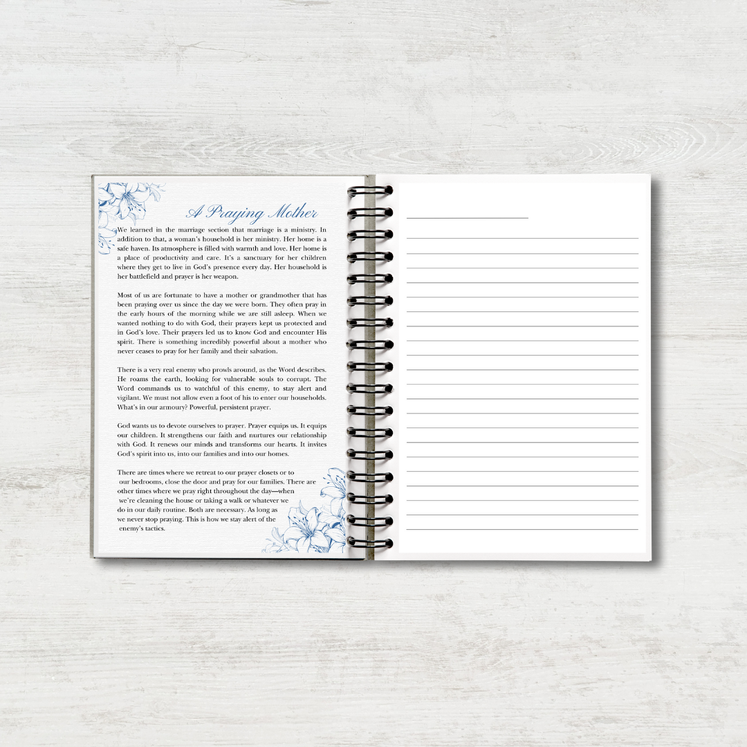 Custom Christian Prayer Journal for women with devotions and Bible verses on faith, marriage and motherhood -- A5 Christian Personalised Prayer Journal for women -- faith-based gift idea for Christian moms and wives 