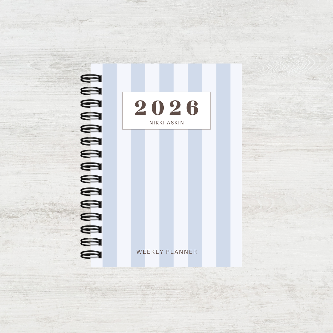 Pastel Striped 2026 Combined Weekly Planner + Notebook (Undated)