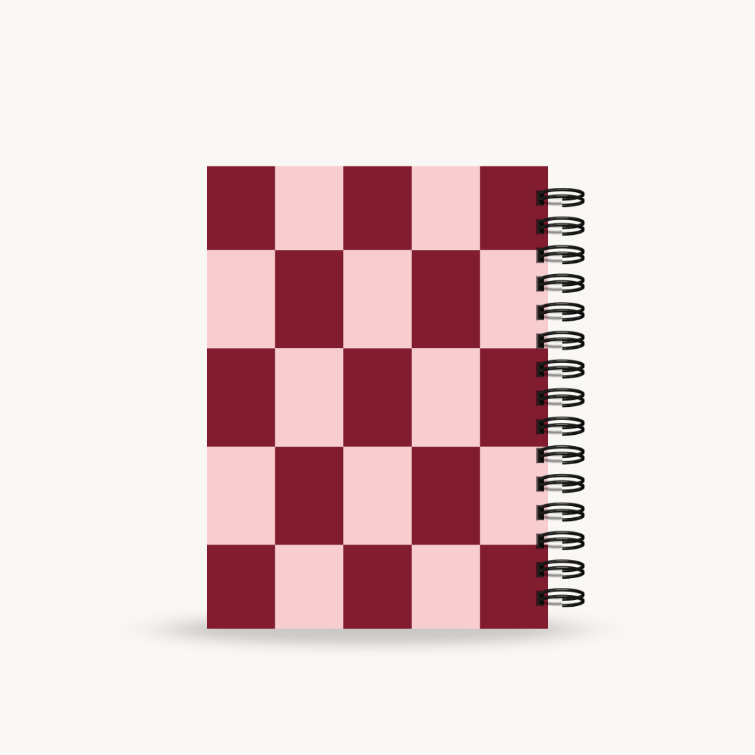 Burgundy Checkered 6-month Undated Varsity Academic Planner