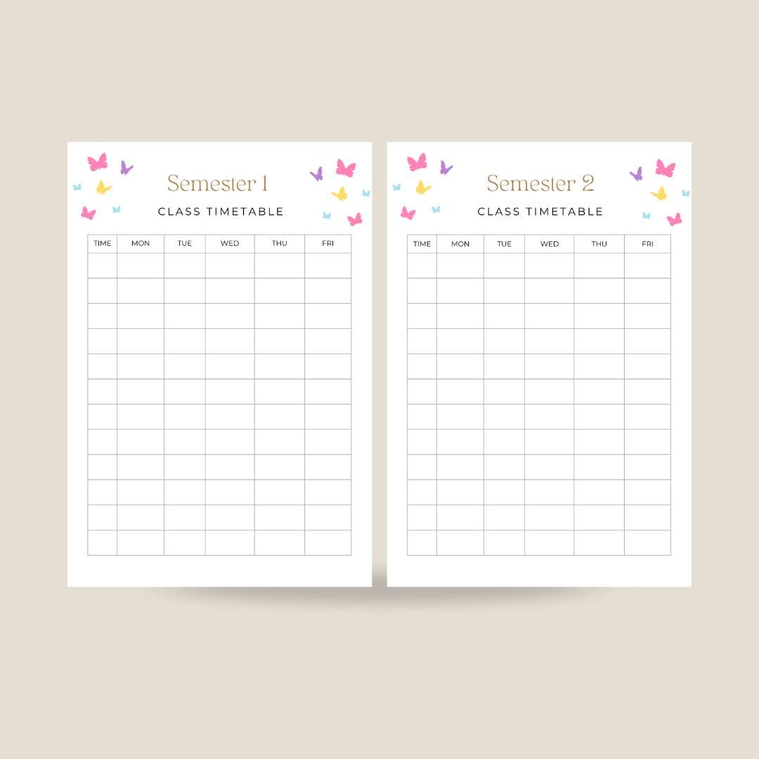 Butterfly Varsity Academic Planner
