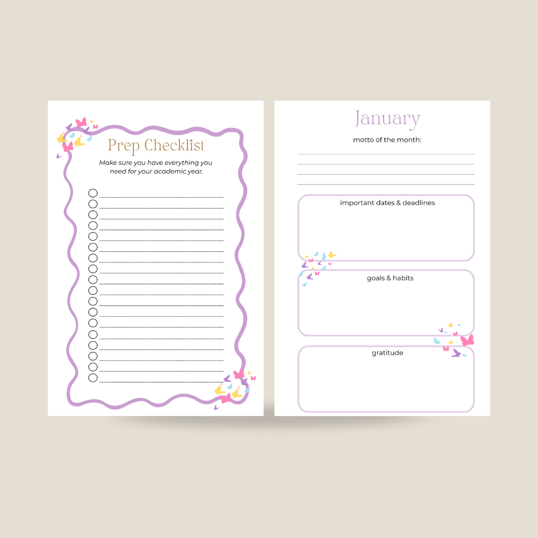 Butterfly Varsity Academic Planner
