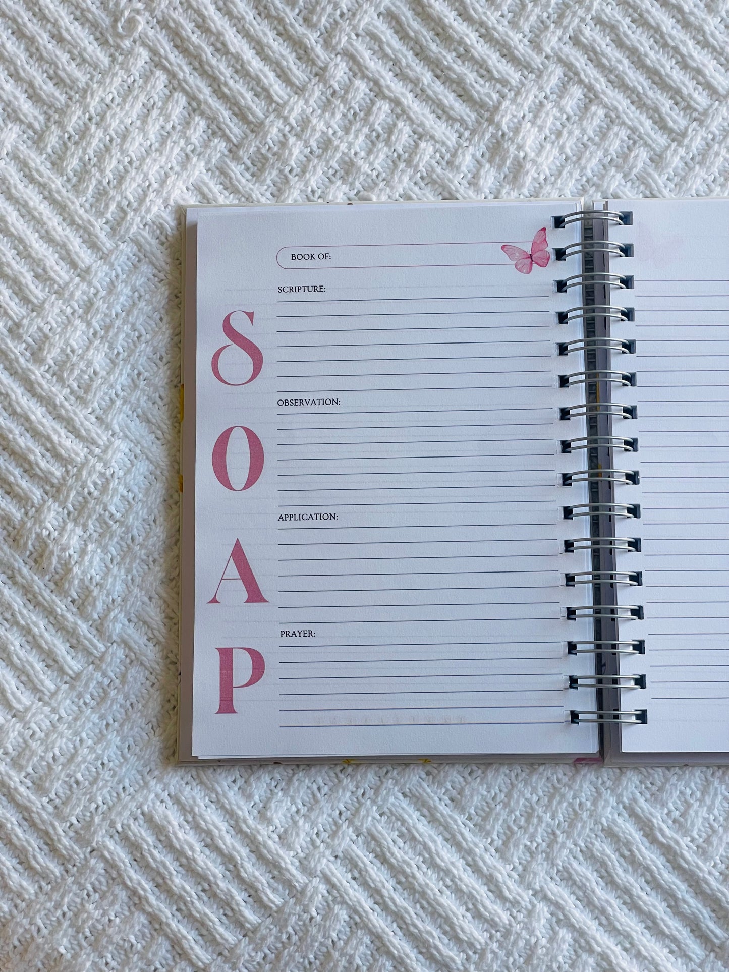 Custom Christian Bible Study Journal with 150 lined pages including the SOAP method 