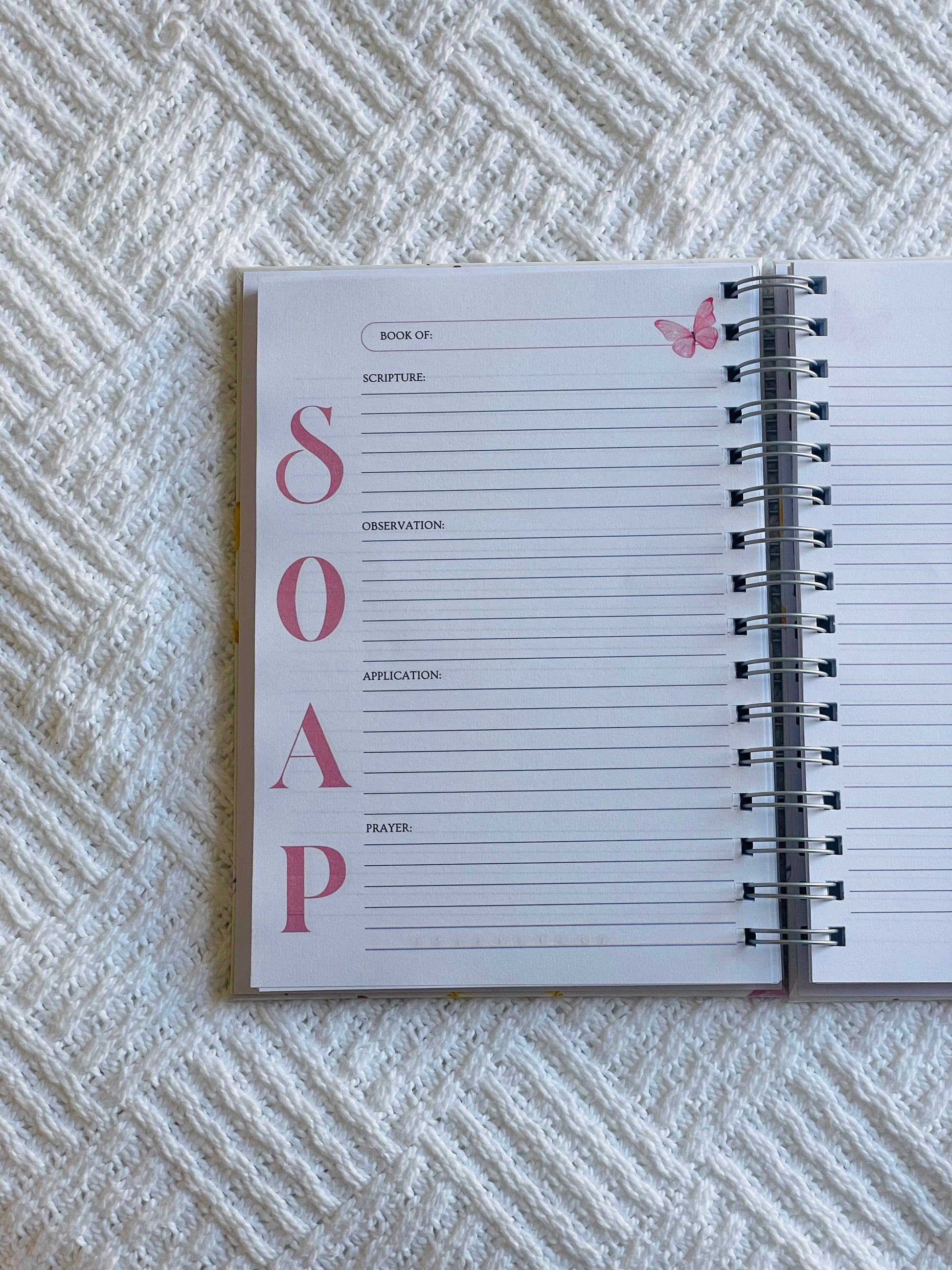Custom Christian Bible Study Journal with 150 lined pages including the SOAP method 