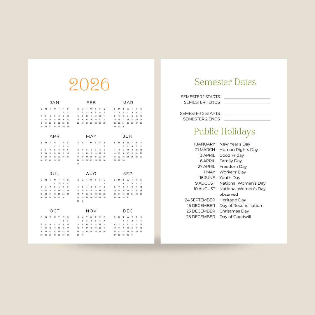 Fun & Fruity Varsity Academic Planner