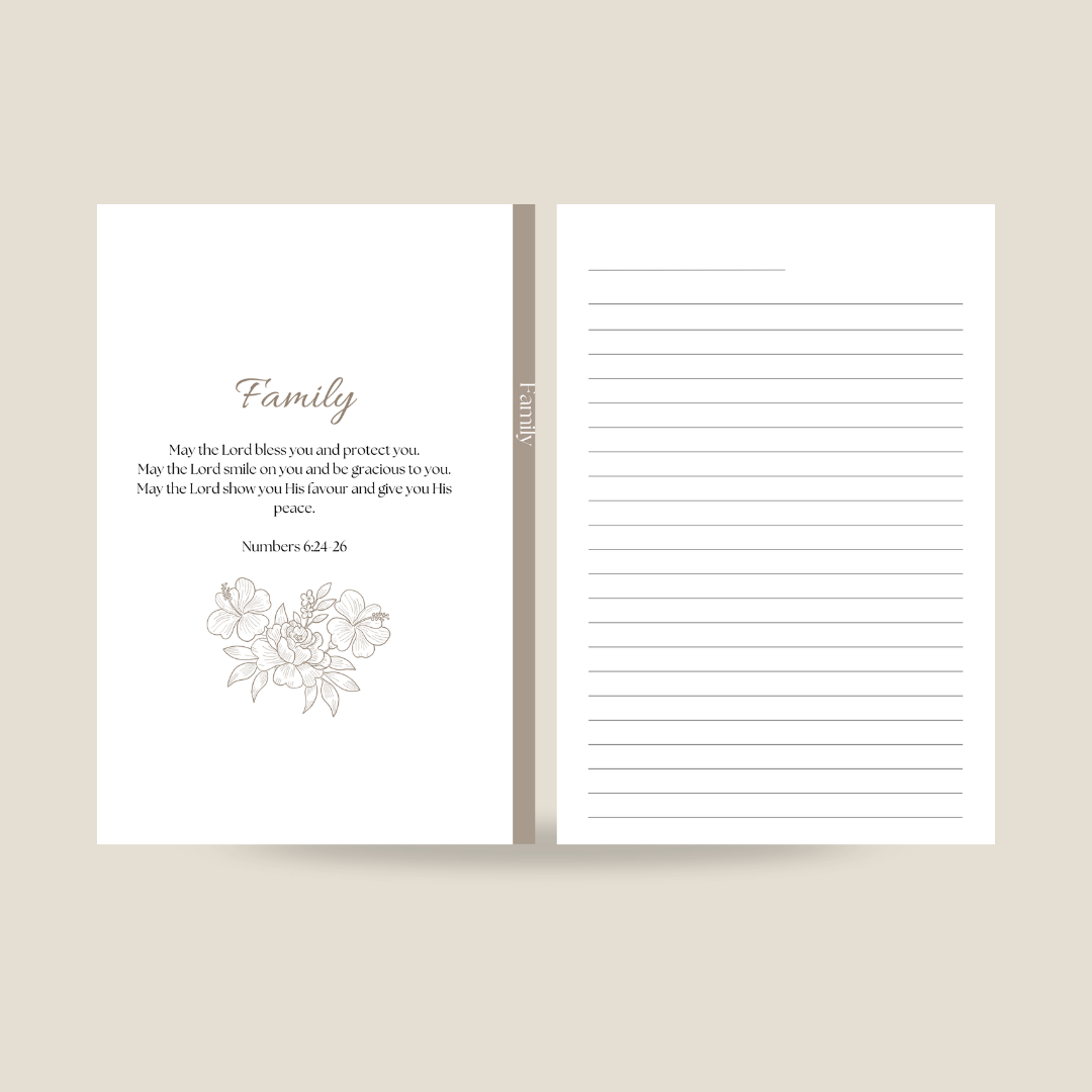 Cream Floral Life Prayer Journal