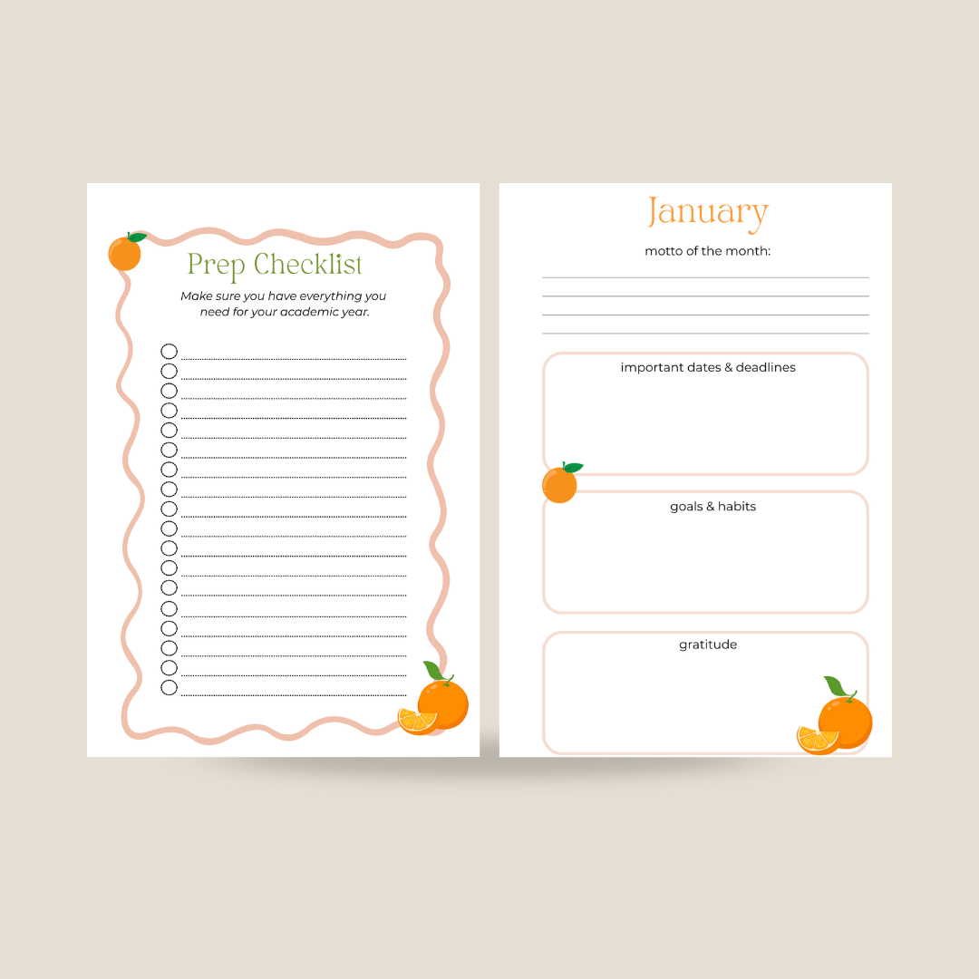Fun & Fruity Varsity Academic Planner