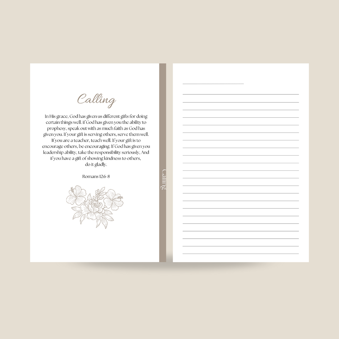 Cream Floral Life Prayer Journal