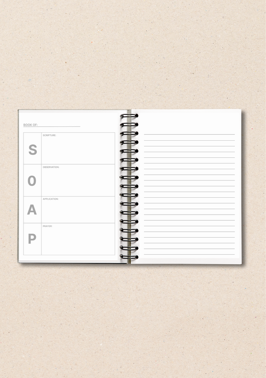 Customisable Christian Bible study journal with the SOAP Method for men 