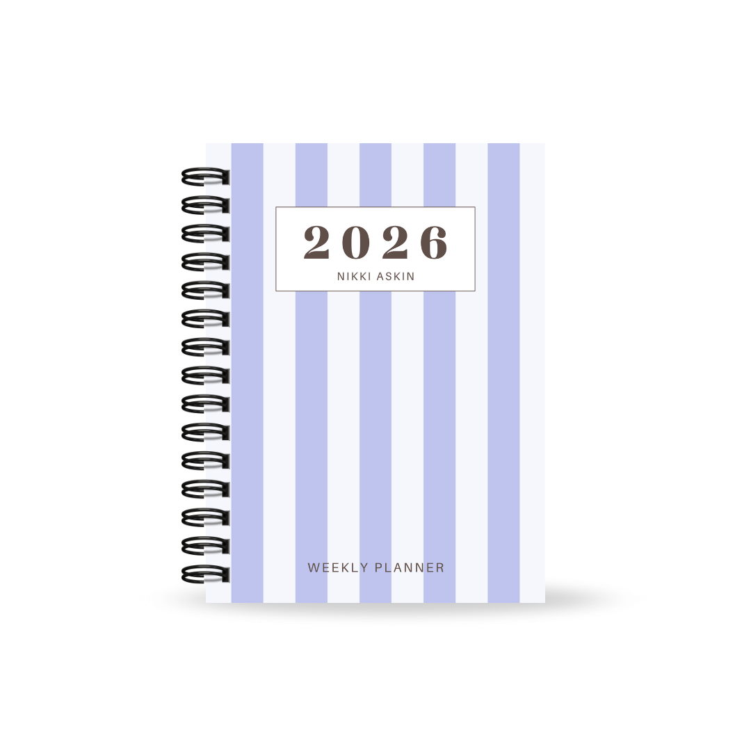 Pastel Striped 2026 Combined Weekly Planner + Notebook (Undated)