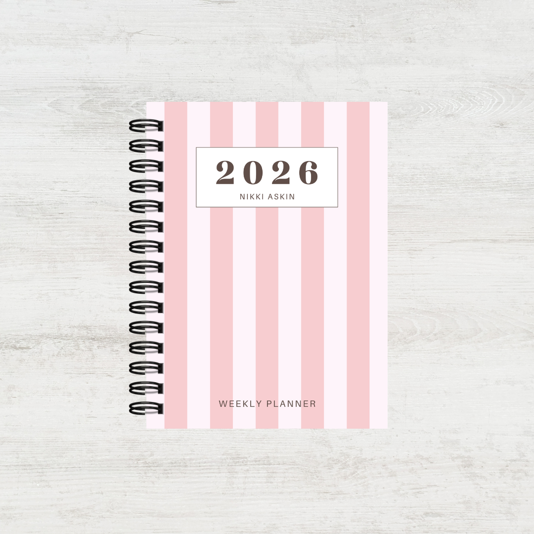 Pastel Striped 2026 Combined Weekly Planner + Notebook (Undated)