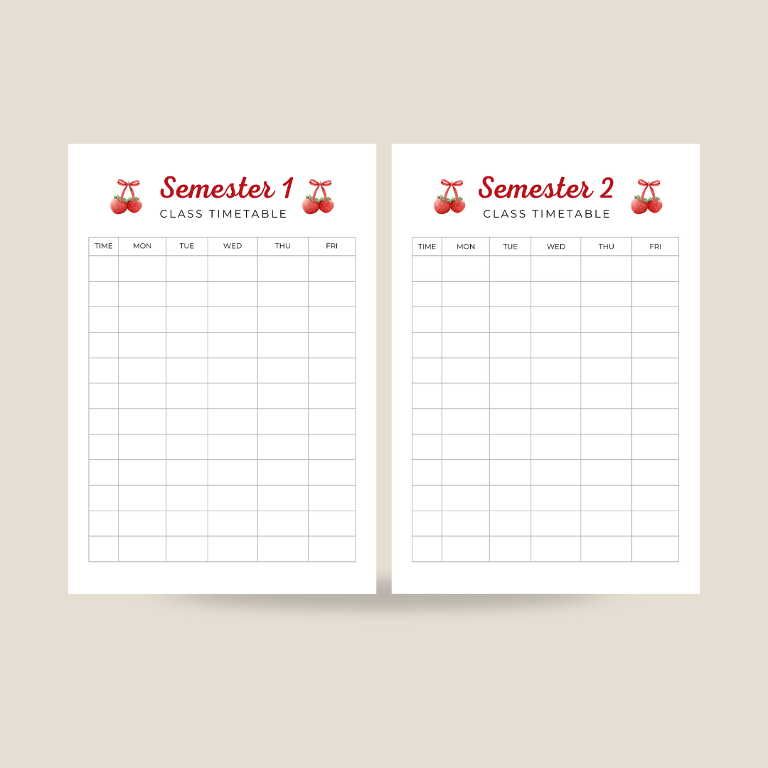 Gingham Strawberry Varsity Planner