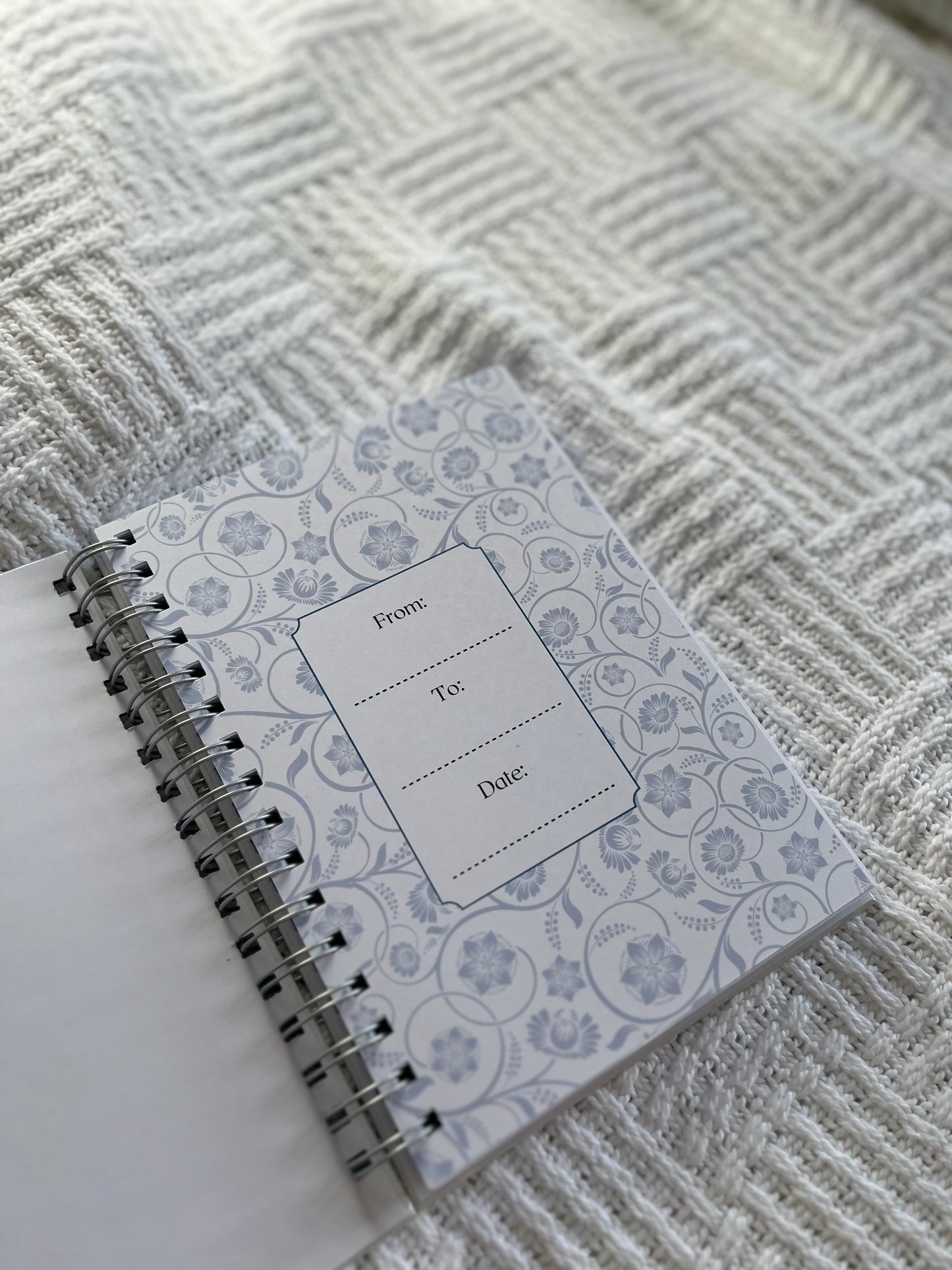 Personalised White & Blue Bible Study Journal with SOAP Method