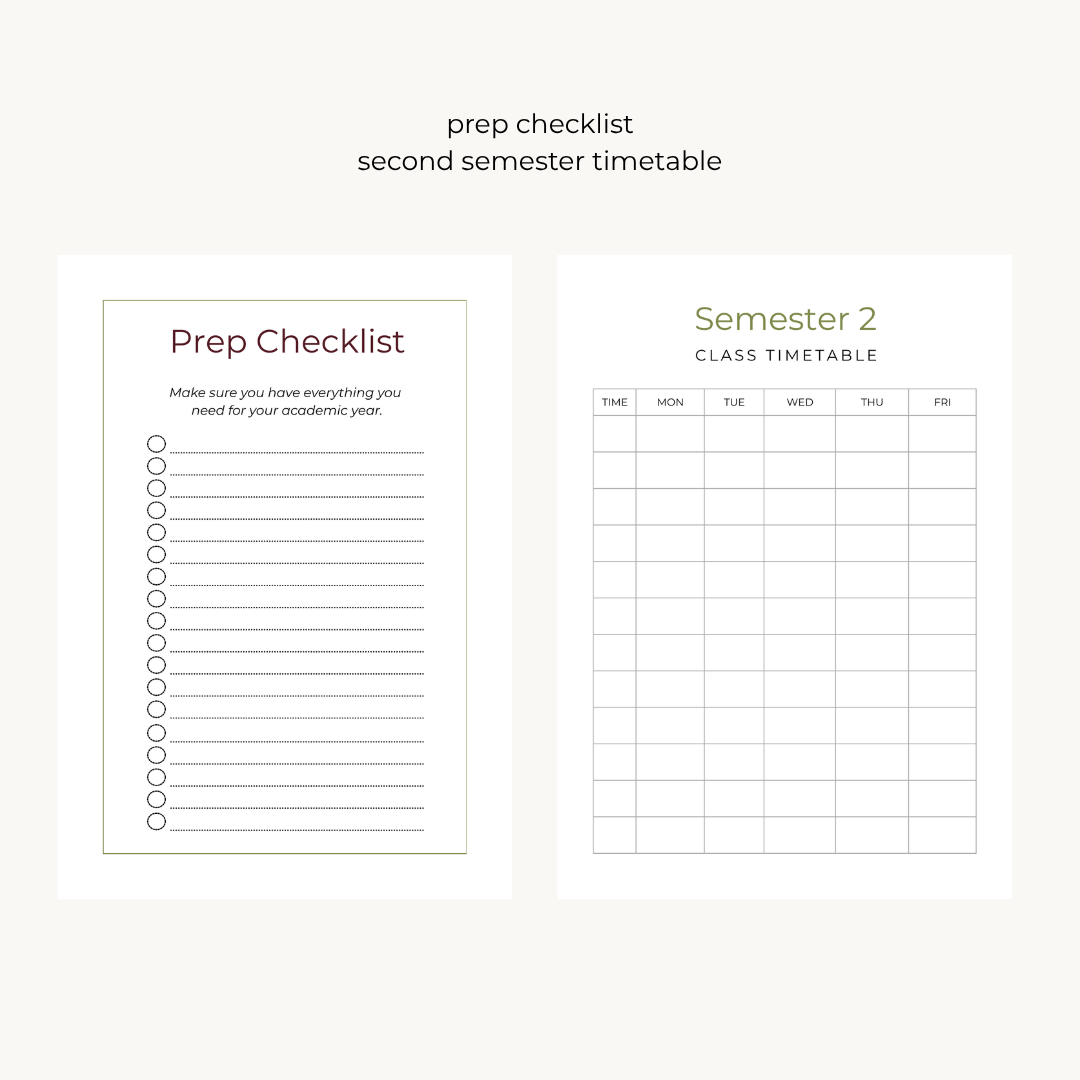 Green & Brown Checkered Varsity Academic Planner-Undated, 6 Months