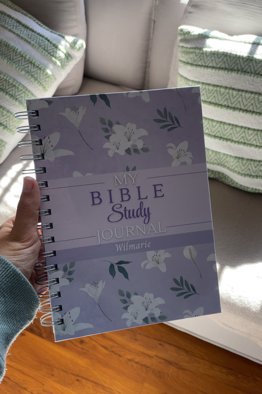 Personalised Christian Floral Bible Study Journal with SOAP Method for women 