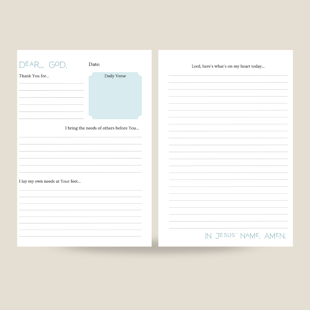 Blue Abstract Guided Prayer Journal