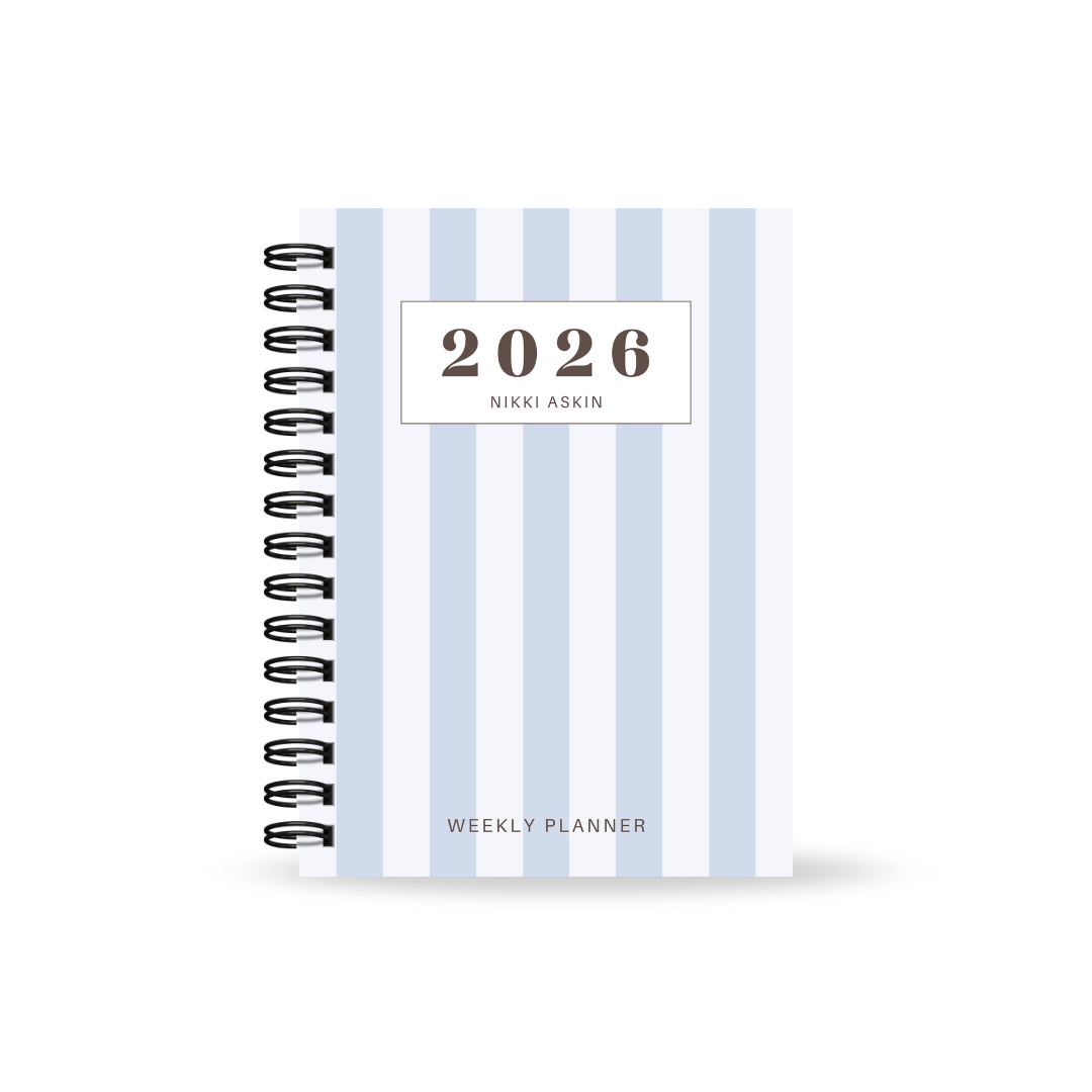 Pastel Striped 2026 Combined Weekly Planner + Notebook (Undated)