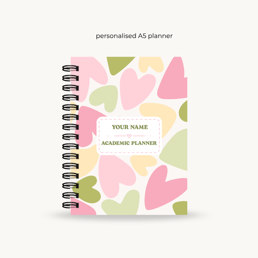 Chunky Hearts 6-month Undated Varsity Academic Planner