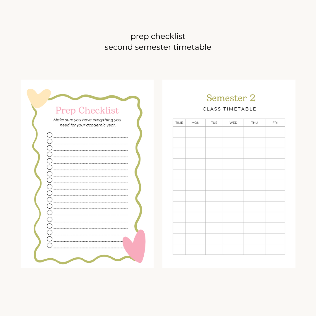 Chunky Hearts 6-month Undated Varsity Academic Planner