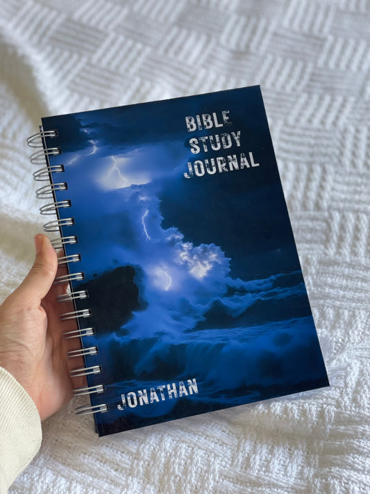 A5 wire-bound custom Christian Bible-Study Journal with personalised hard covers - faith-based personalised gift idea - customisable journal covers 