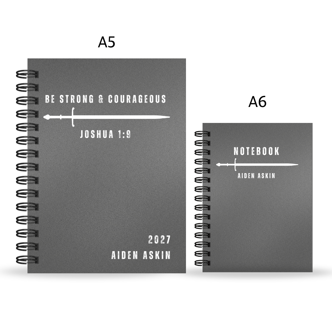 Strong & Courageous Steps Diary + A6 Notebook Combo