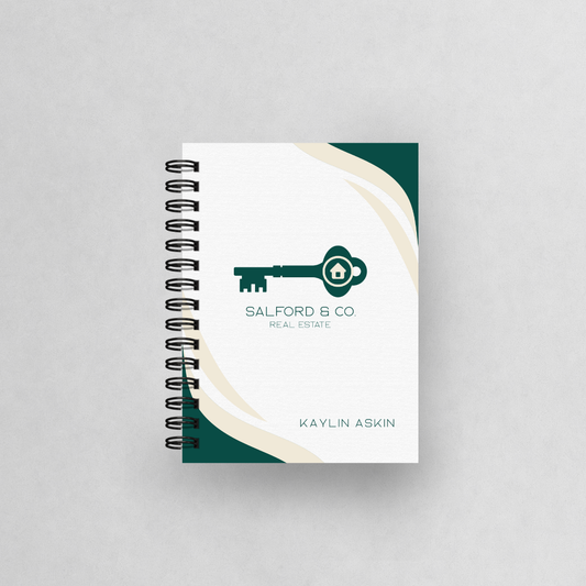 Branded White Background A6 Mini Notebook in Bulk| Optional Personalisation