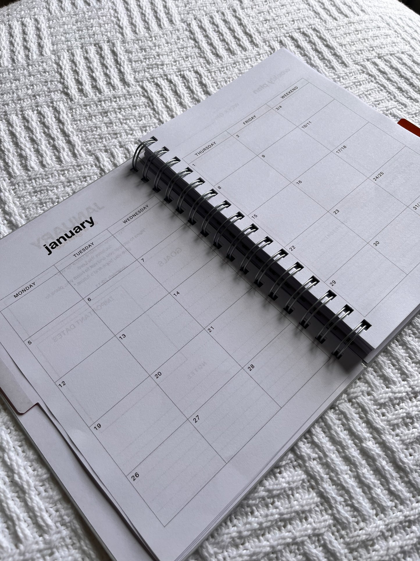 Men's Grey & Orange 2026 Combined Weekly Planner + Notebook (Undated)