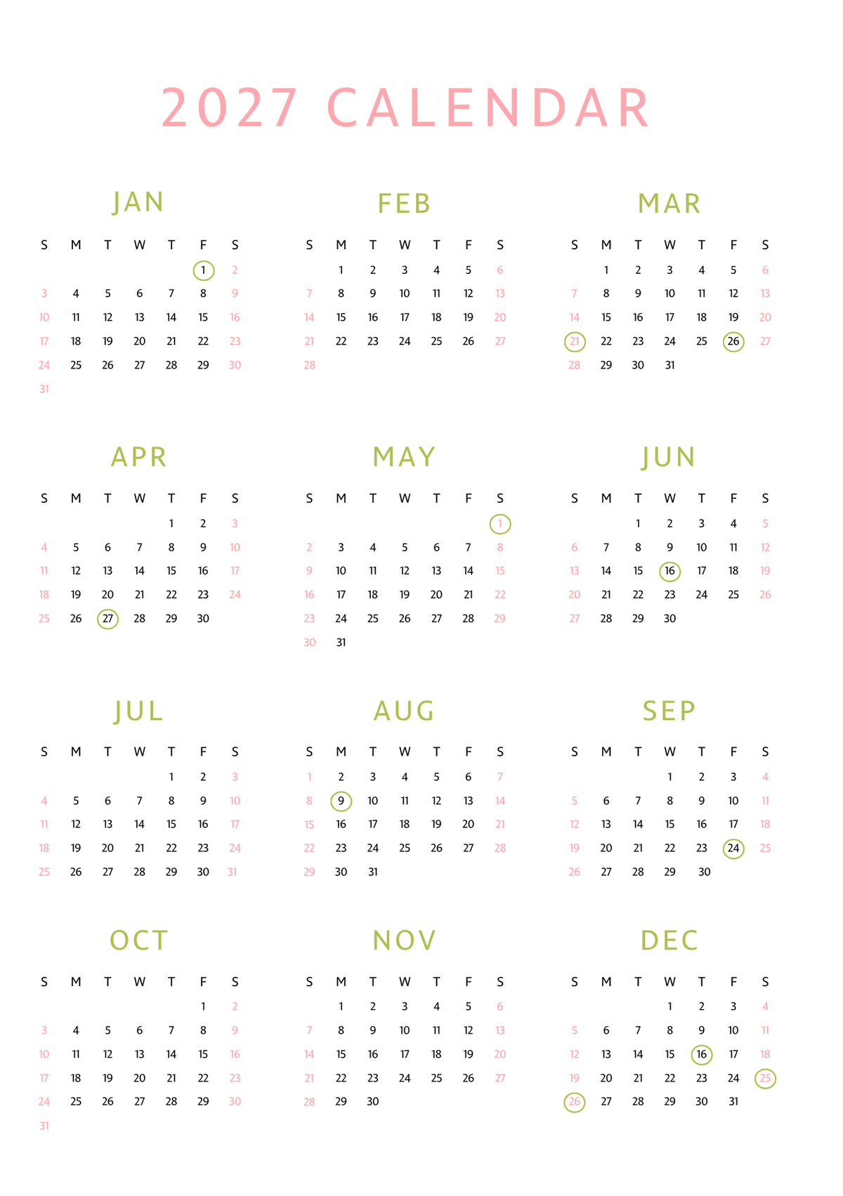 Strawberry Matcha Varsity Academic Planner