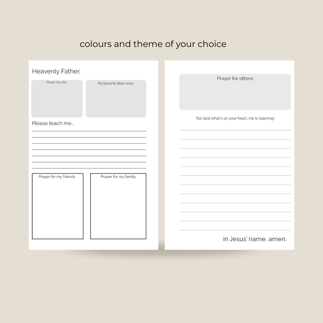 Customisable Teen Guided Prayer Journal