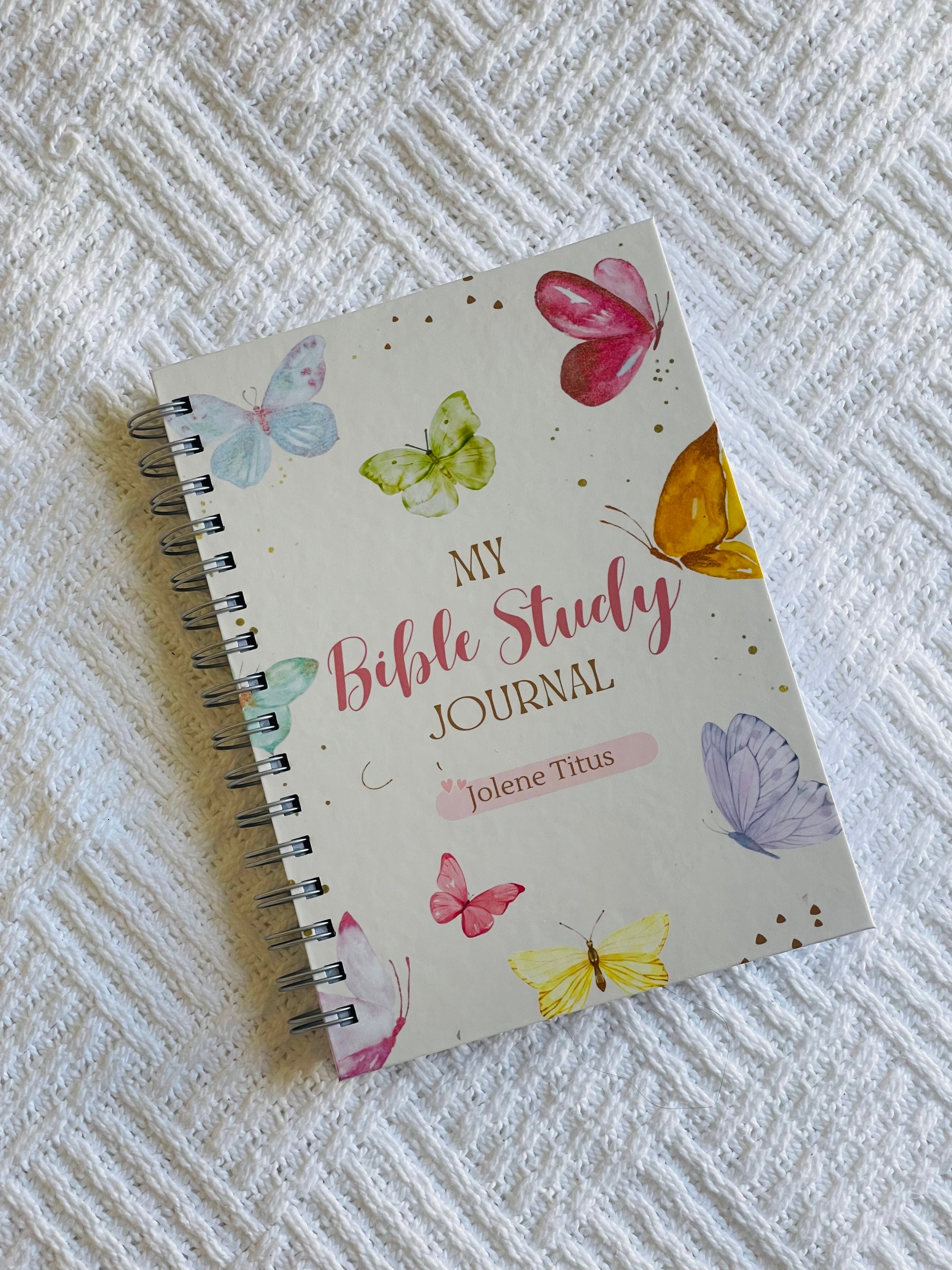 A5 wire-bound Bible Study Journal with personalised, customisable hard covers--customisable Christian notebook for thoughtful faith-based gifts 