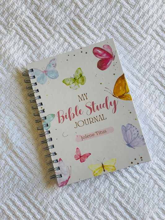 A5 wire-bound Bible Study Journal with personalised, customisable hard covers--customisable Christian notebook for thoughtful faith-based gifts 