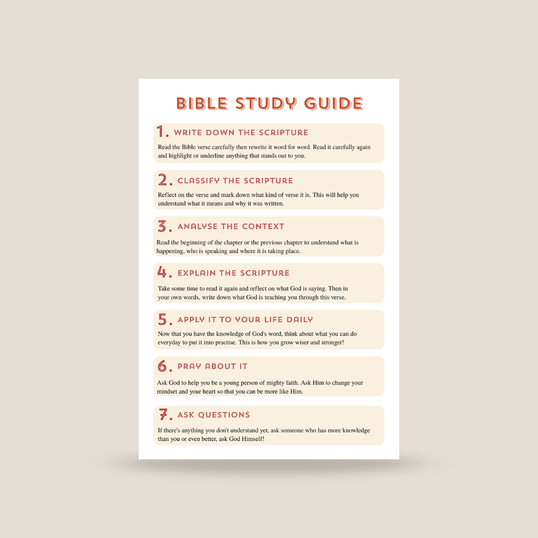 Bible Study Guide with steps 