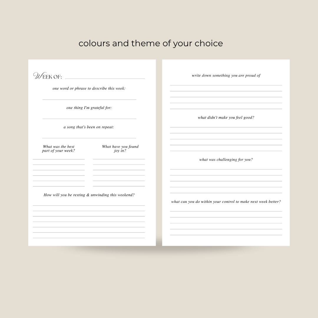Customisable Gratitude Journal