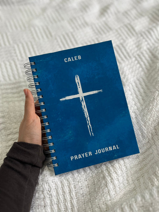 Personalised Blue Guided Prayer Journal For Men
