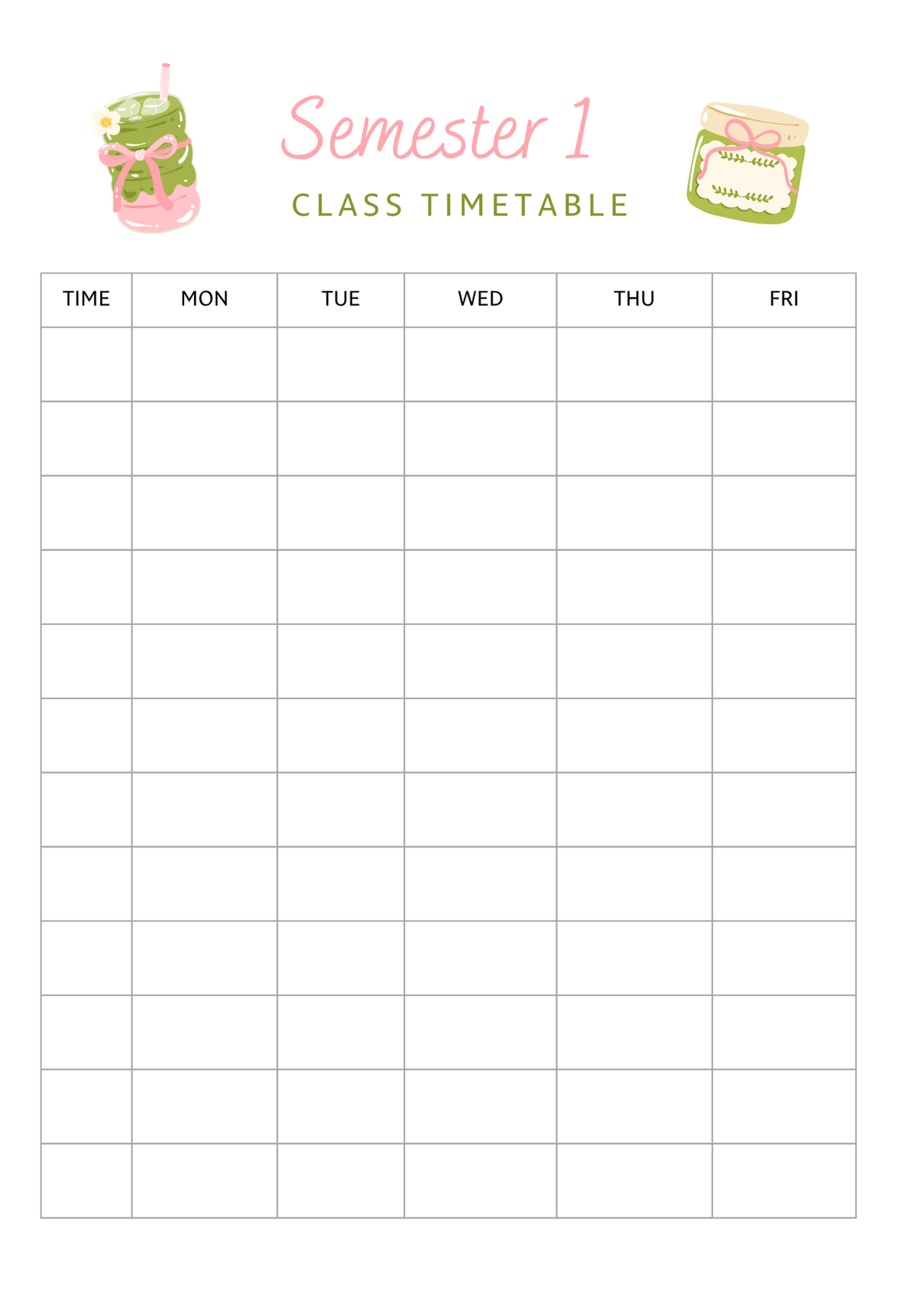 Strawberry Matcha Varsity Academic Planner