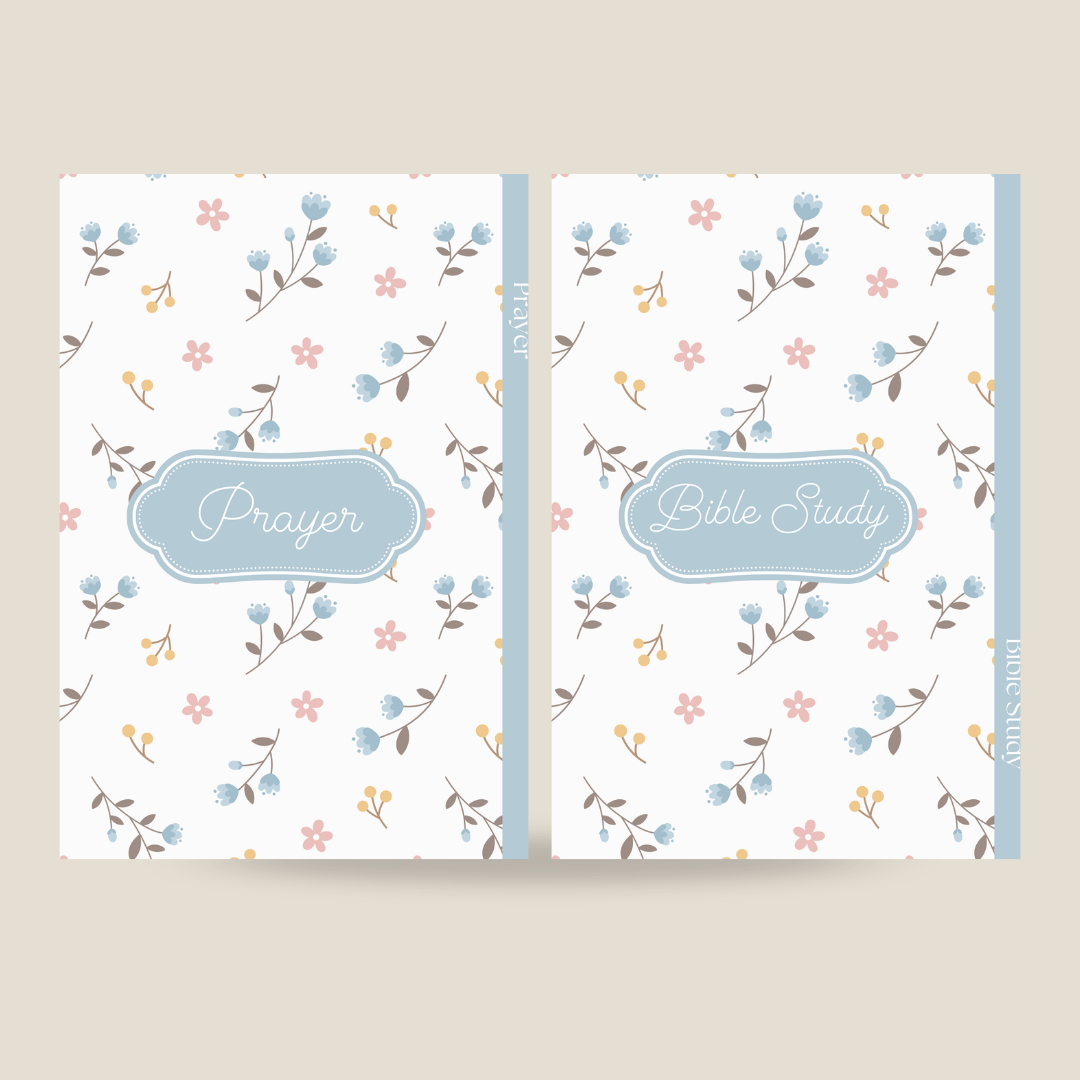 Blue Floral Prayer & Bible Study Journal in One