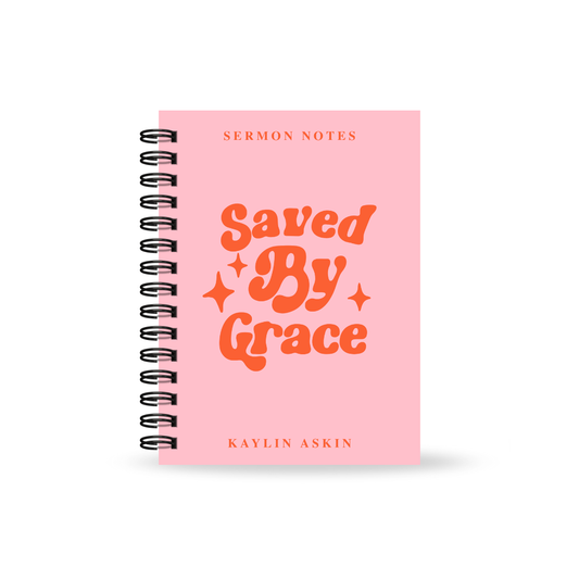 Saved By Grace Sermon Notebook (Multiple Colours)