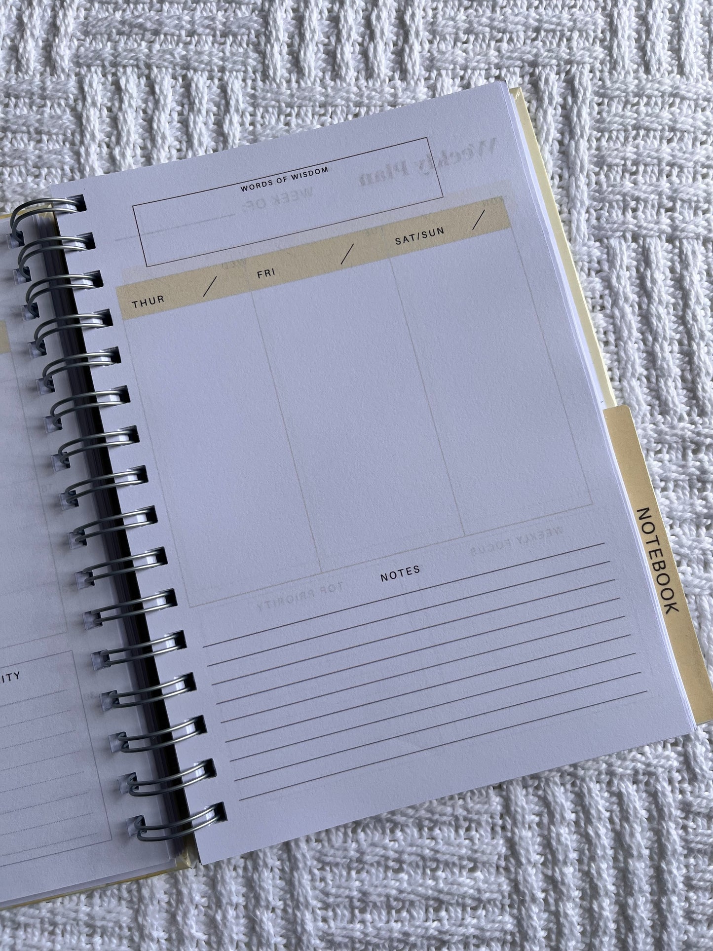 Pastel Striped 2026 Combined Weekly Planner + Notebook (Undated)