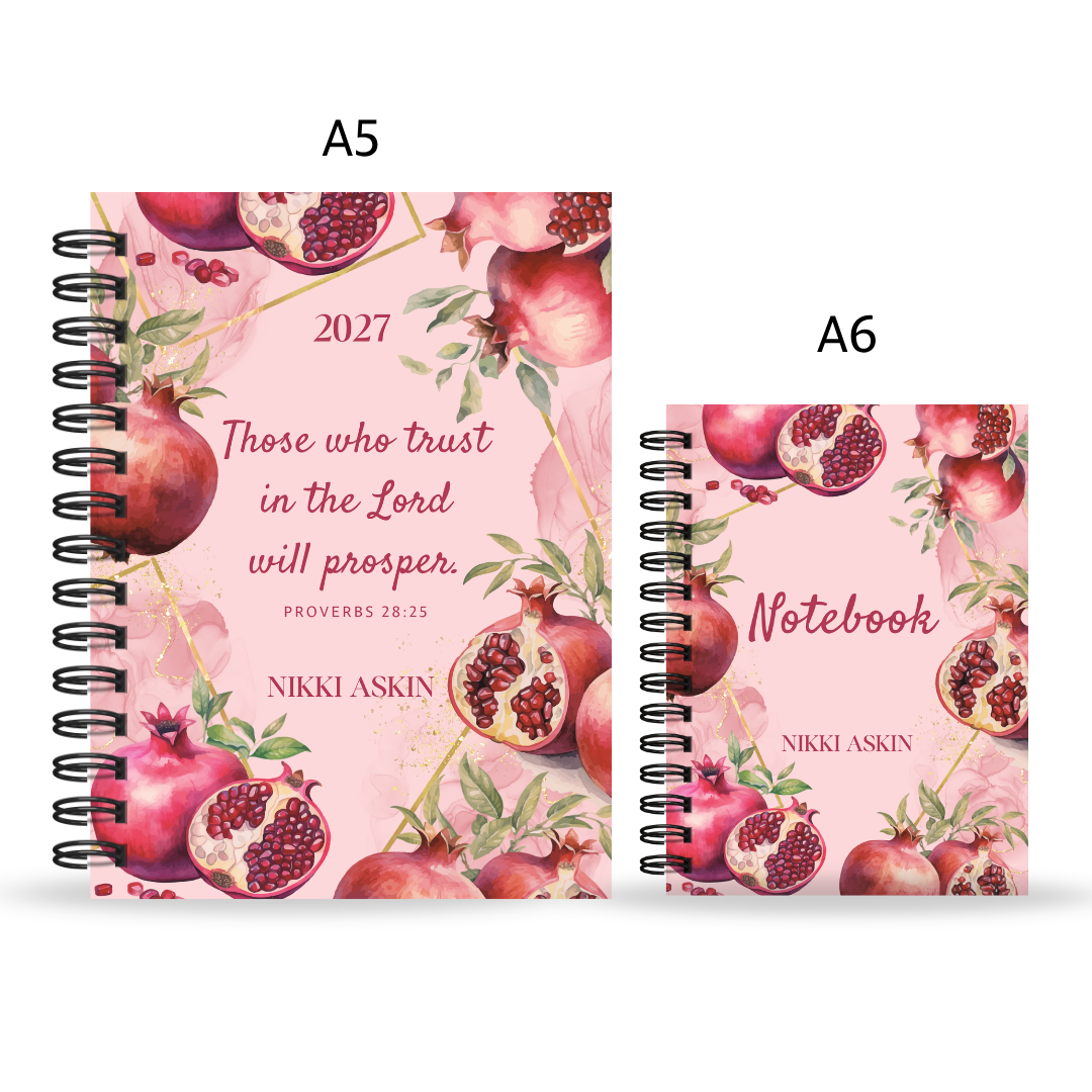 Prosperous Pomegranate 2027 Diary + A6 Notebook Combo