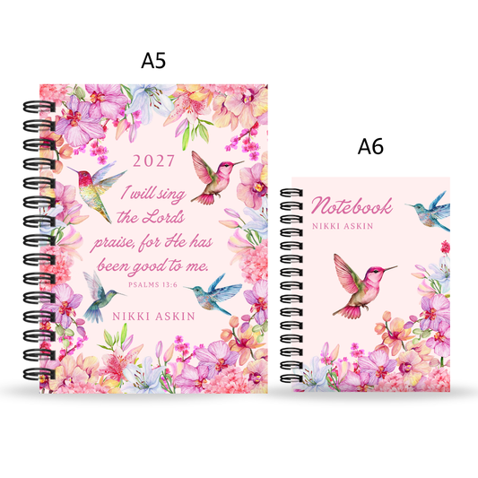 Hummingbird Praise Diary + A6 Notebook Combo