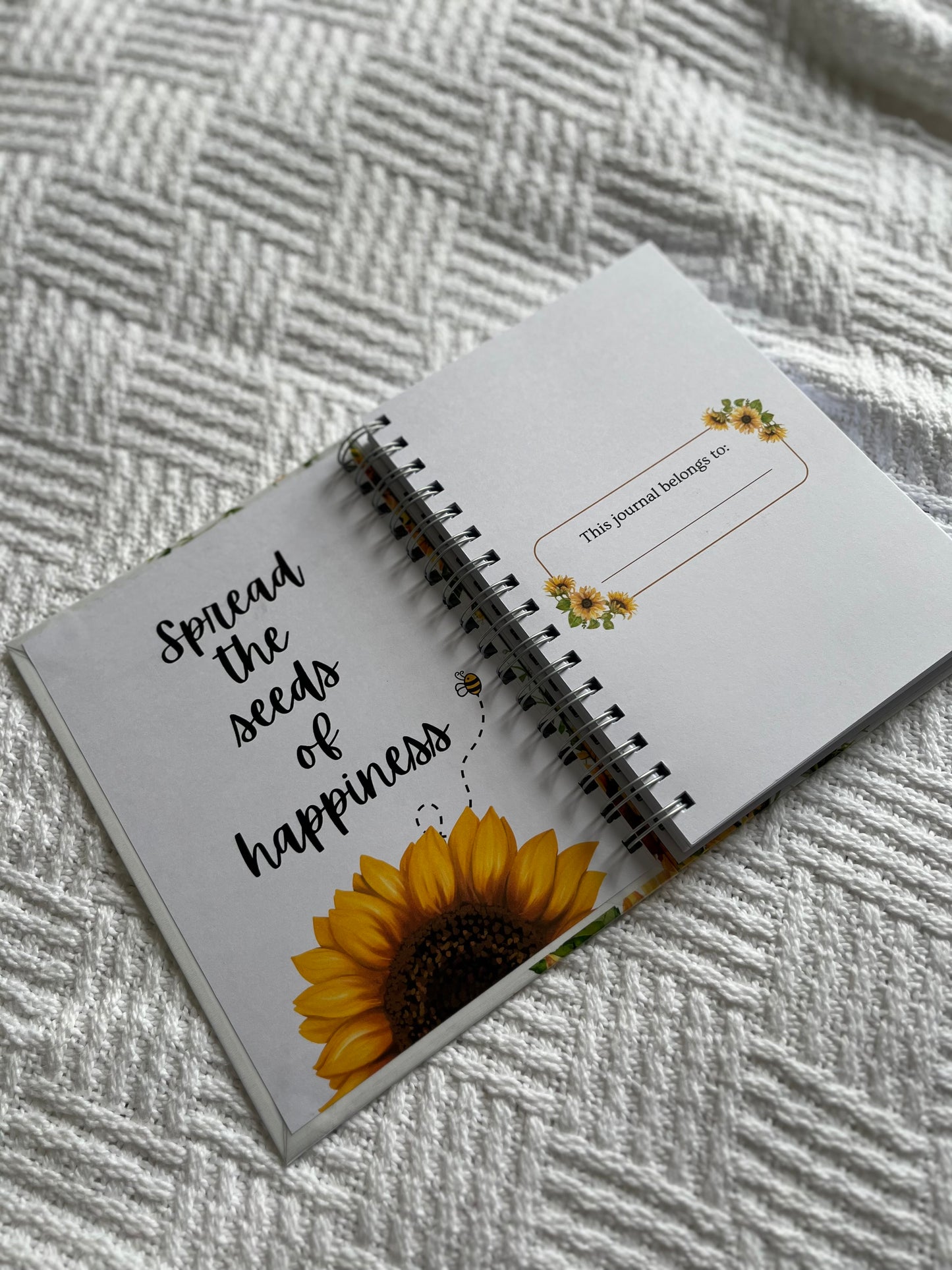 Personalised Sunflower Gratitude Journal