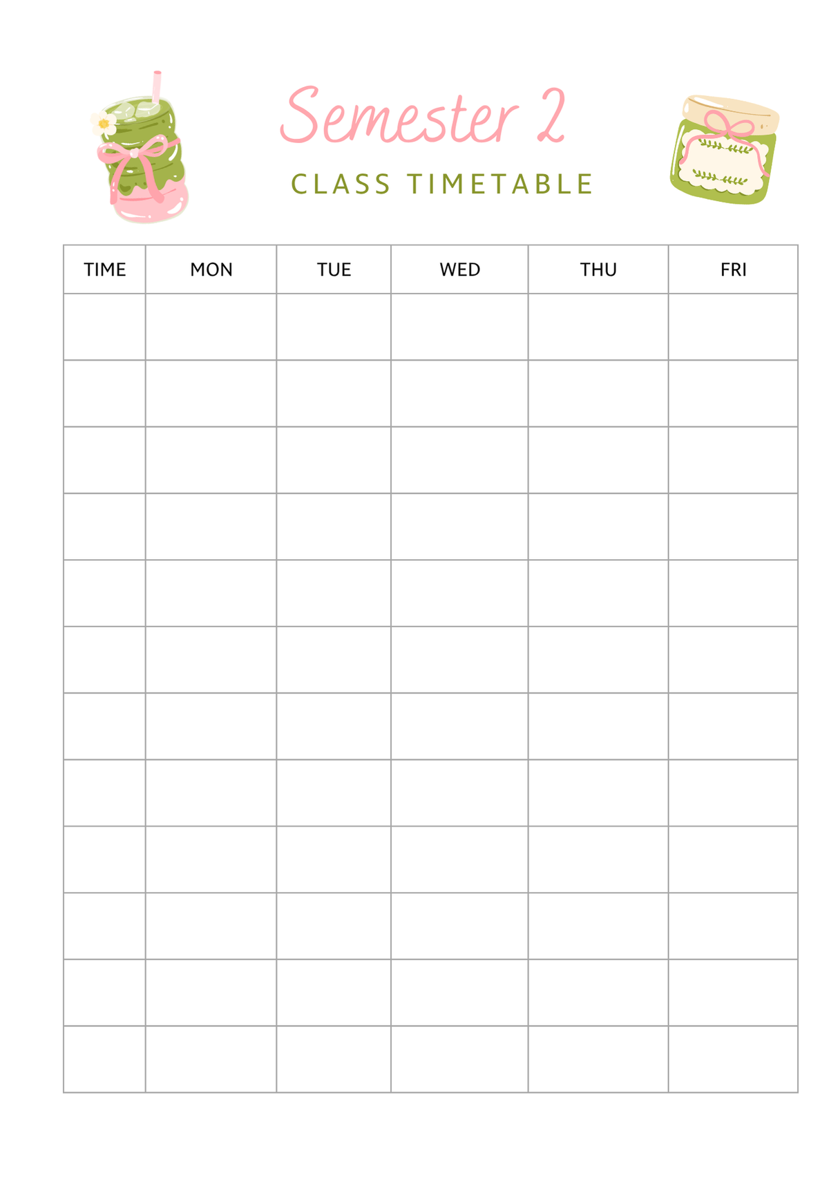Strawberry Matcha Varsity Academic Planner