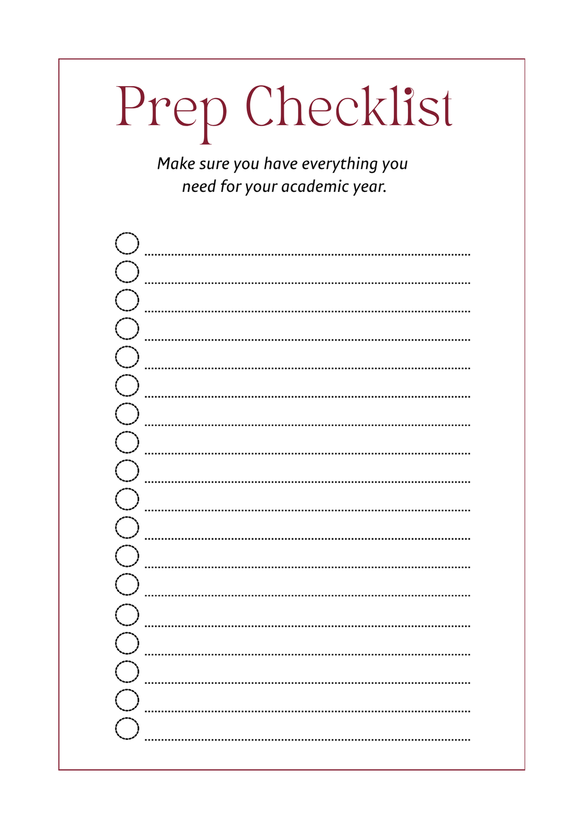 Burgundy Bliss Student Survival Kit